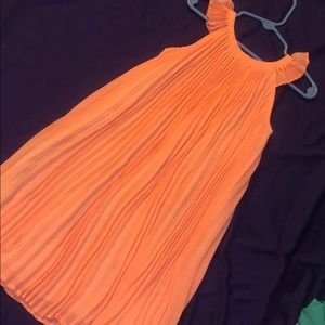 Neon orange Pleated dress